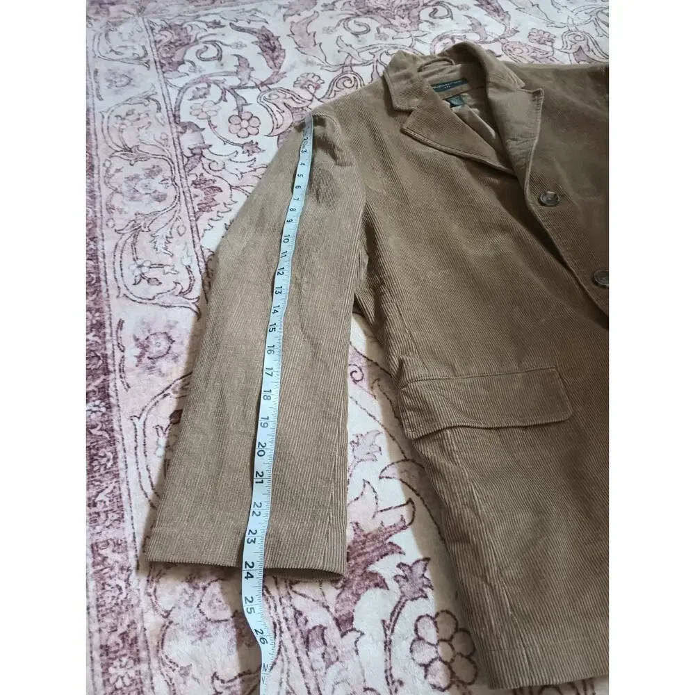Banana Republic Mens Corduroy Blazer L Tan Academia Old Money Heritage Y2K